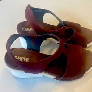 Camper, maroon sandals, size 41.